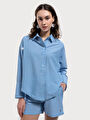 thumb-Loose Fit Kadın Gömlek U.kol