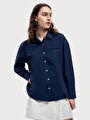 thumb-Loose Fit Kadın Gömlek U.kol