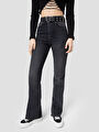 thumb-Long Flare Slim Fit Kadın Pantolon