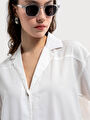 thumb-Loose Crop Kadın Gömlek K.kol
