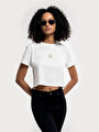 thumb-Long Crop Kadın Tshirt K.kol