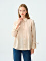 thumb-Loose Fit Kadın Gömlek U.kol