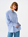 thumb-Loose Fit Kadın Gömlek U.kol