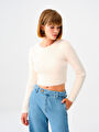thumb-Loose Crop Kadın Kazak