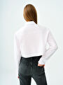 thumb-Loose Crop Kadın Gömlek U.kol