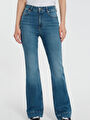 thumb-Long Flare Slim Fit Kadın Pantolon