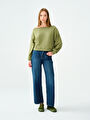 thumb-Long Crop Kadın Sweatshirt