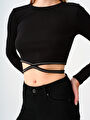 thumb-Crop Kadın Bluz U.kol