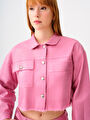 thumb-Long Crop Kadın Gömlek U.kol