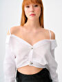 thumb-Crop Kadın Gömlek U.kol