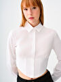 thumb-Slim Fit Kadın Gömlek U.kol