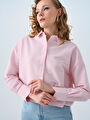 thumb-Regular Long Crop Kadın Gömlek U.kol