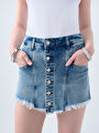 thumb-Regular Fit Kadın Şort Etek