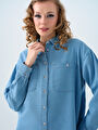 thumb-Regular Fit Kadın Gömlek U.kol