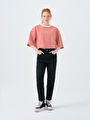 thumb-Loose Crop Kadın Tshirt K.kol