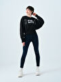 thumb-Regular Long Crop Kadın Sweatshirt