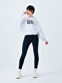 thumb-Regular Long Crop Kadın Sweatshirt
