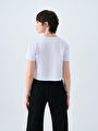 thumb-Long Crop Kadın Tshirt K.kol