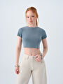 thumb-Crop Kadın Tshirt K.kol