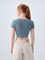 thumb-Crop Kadın Tshirt K.kol