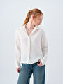 thumb-Regular Fit Kadın Gömlek U.kol