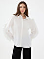 thumb-Loose Fit Kadın Gömlek U.kol