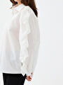 thumb-Loose Fit Kadın Gömlek U.kol