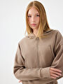 thumb-Regular Long Crop Kadın Sweatshirt