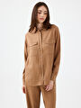 thumb-Loose Fit Kadın Gömlek U.kol