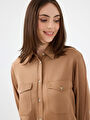 thumb-Loose Fit Kadın Gömlek U.kol