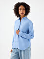 thumb-Loose Fit Kadın Gömlek U.kol