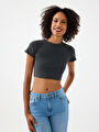 thumb-Crop Kadın Tshirt K.kol