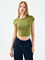thumb-Crop Kadın Tshirt K.kol