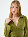 thumb-Crop Kadın Gömlek U.kol