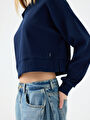 thumb-Long Crop Kadın Sweatshirt