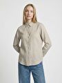 thumb-Regular Fit Kadın Gömlek U.kol