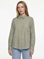 thumb-Regular Fit Kadın Gömlek U.kol