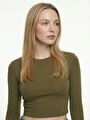 thumb-Slim Crop Fit Kadın Tshirt U.kol