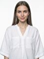 thumb-Loose Fit Kadın Gömlek K.kol