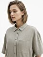 thumb-Oversize Kadın Gömlek K.kol