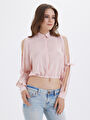 thumb-Regular Fit Kadın Bluz U.kol